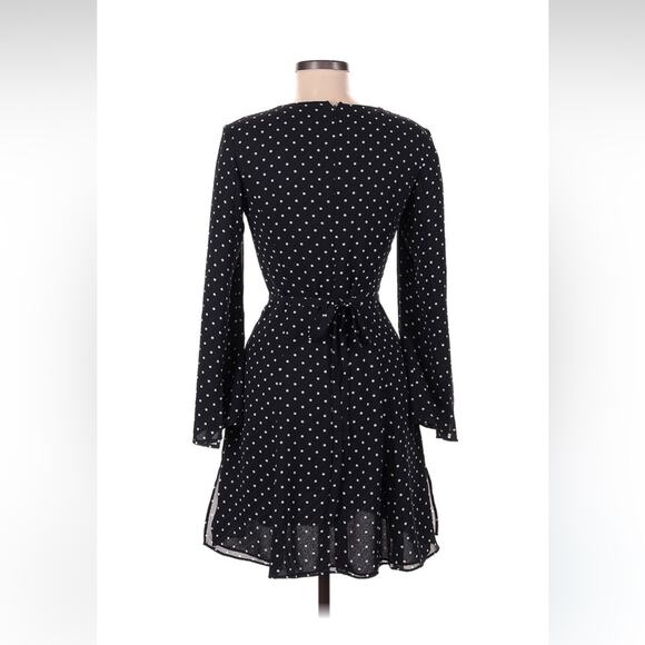 Rope blue and white polka dot chiffon fit and flare dress, 9at or S - Picture 2 of 12